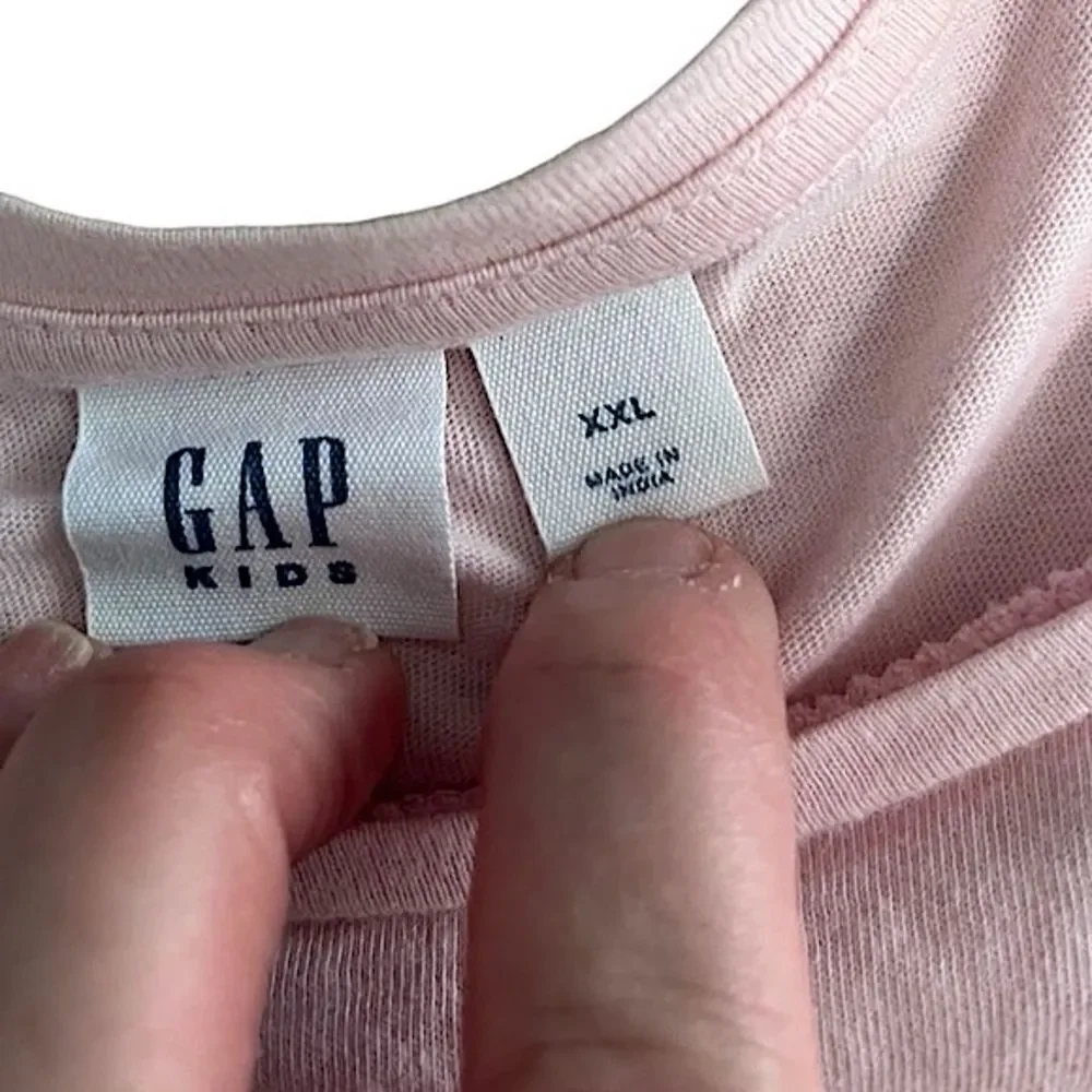 🌴 Gap Kids Feminine Pleated Short Sleeve Top Girls XXL Pale Pink